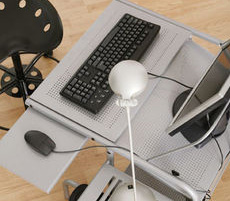 image of keyboard on modern desk